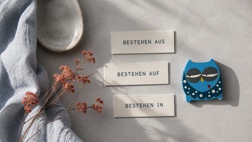 BESTEHEN AUS или AUF или IN?